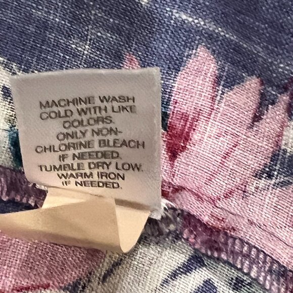 J Jill Love Linen Purple Tropical Floral Sleeveless Dress, 1X - Picture 6 of 11